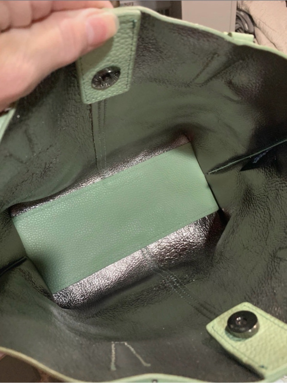 Botkier Mint Green Leather Tote with Wristlet - Picture 5 of 7